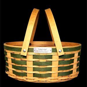 Longaberger 2007 Christmas Green Sweets and Treats Basket with Protector Liner